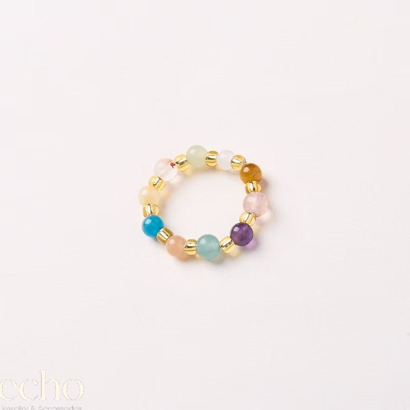 Colorful Natural Stone Ring • Oriental Chinese Style