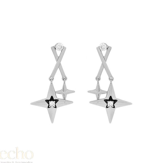 New Style Yellow & Silver Tone Diamond Stud Earrings