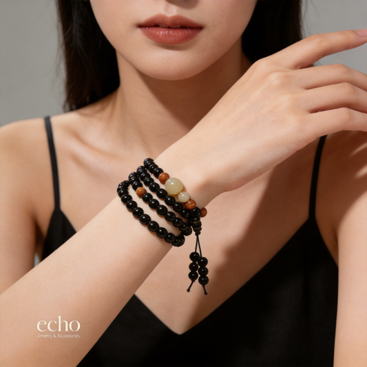 Black Onyx Mala Bracelet