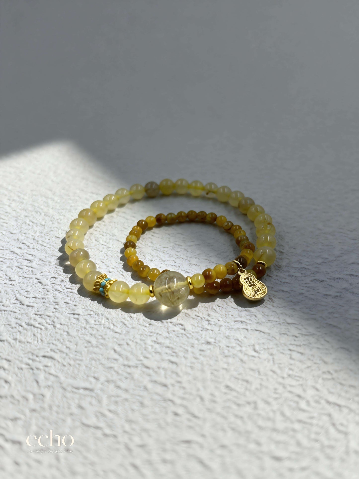 Long Jade Beaded Bracelet • Oriental Style
