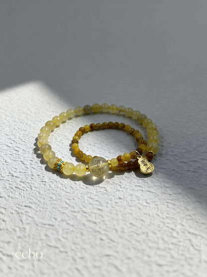 Long Jade Beaded Bracelet • Oriental Style
