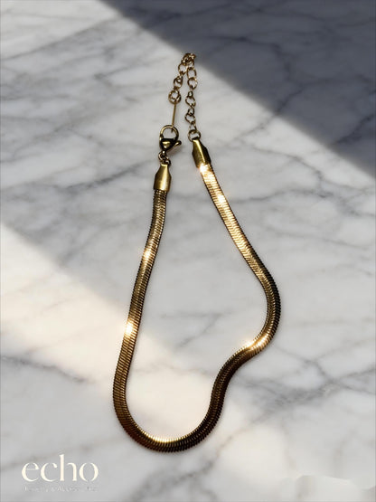 Minimalist Gold Snake Chain Ankle Bracelet
