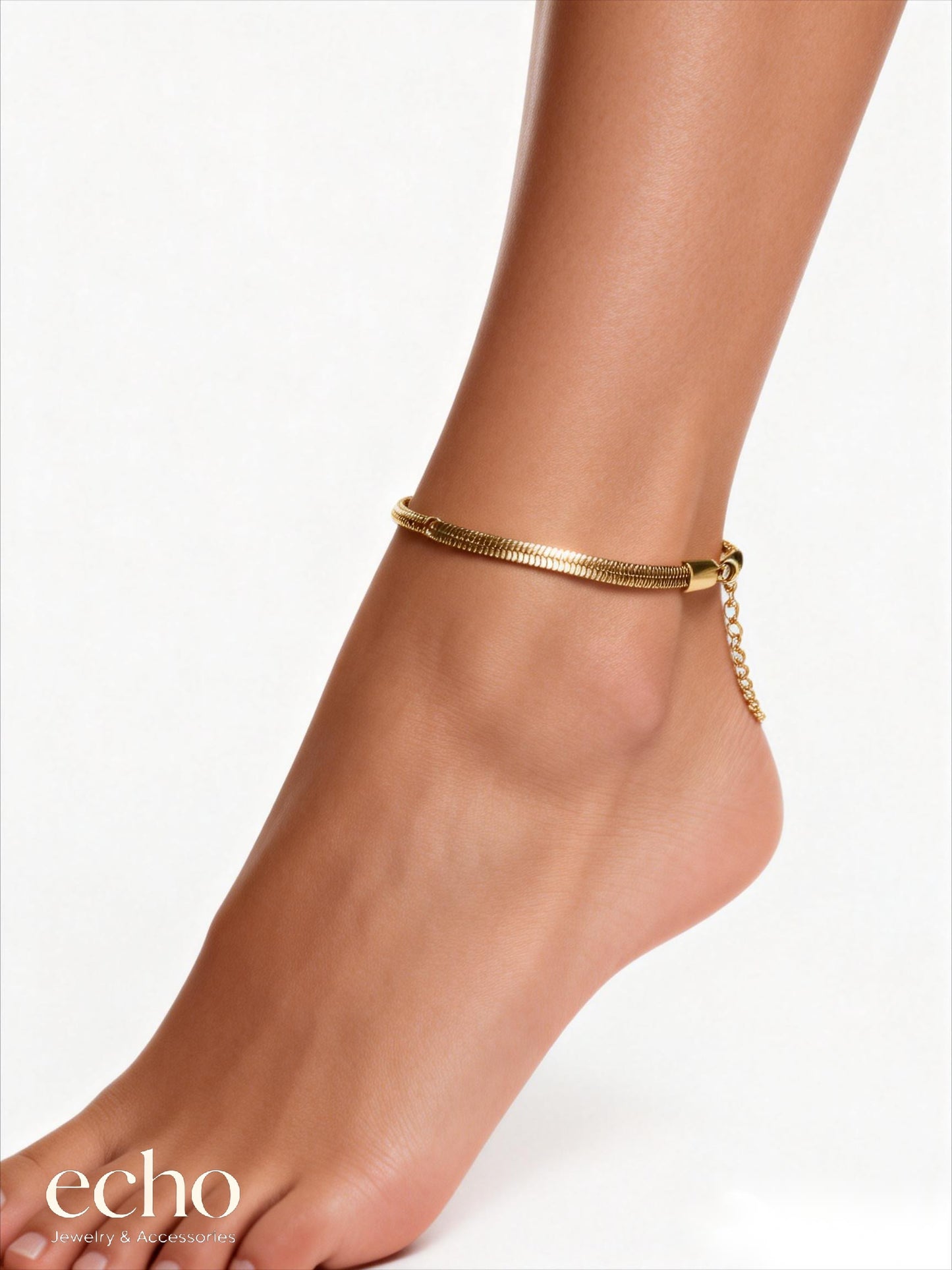 Minimalist Gold Snake Chain Ankle Bracelet