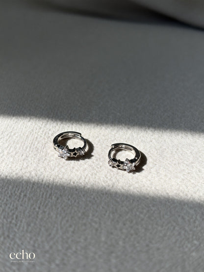 New Style Silver Tone CZ Stud Earrings