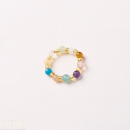 Colorful Natural Stone Ring • Oriental Chinese Style