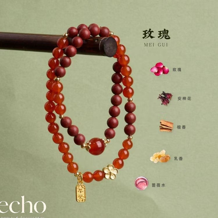 Multi-Gemstone Long Beaded Bracelet • Oriental Chinese Culture