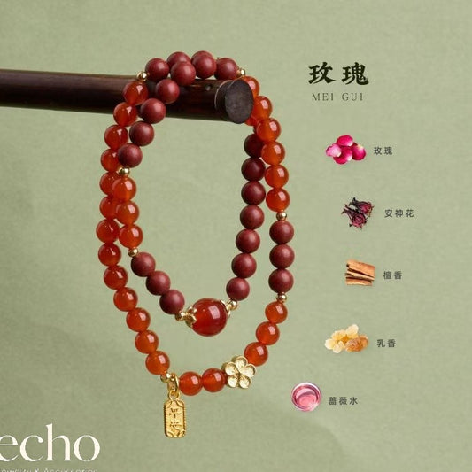 Multi-Gemstone Long Beaded Bracelet • Oriental Chinese Culture