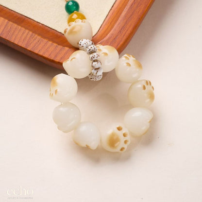 Natural Stone Cat Paw Phone Charm • Cute Crystal Bag Pendant