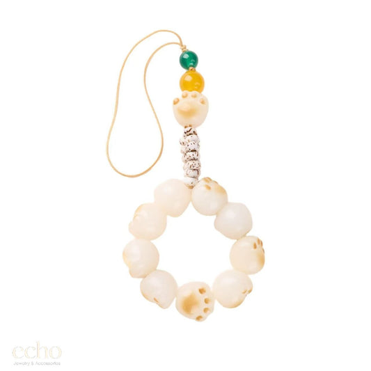 Natural Stone Cat Paw Phone Charm • Cute Crystal Bag Pendant