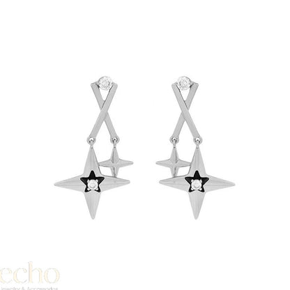 New Style Yellow & Silver Tone Diamond Stud Earrings