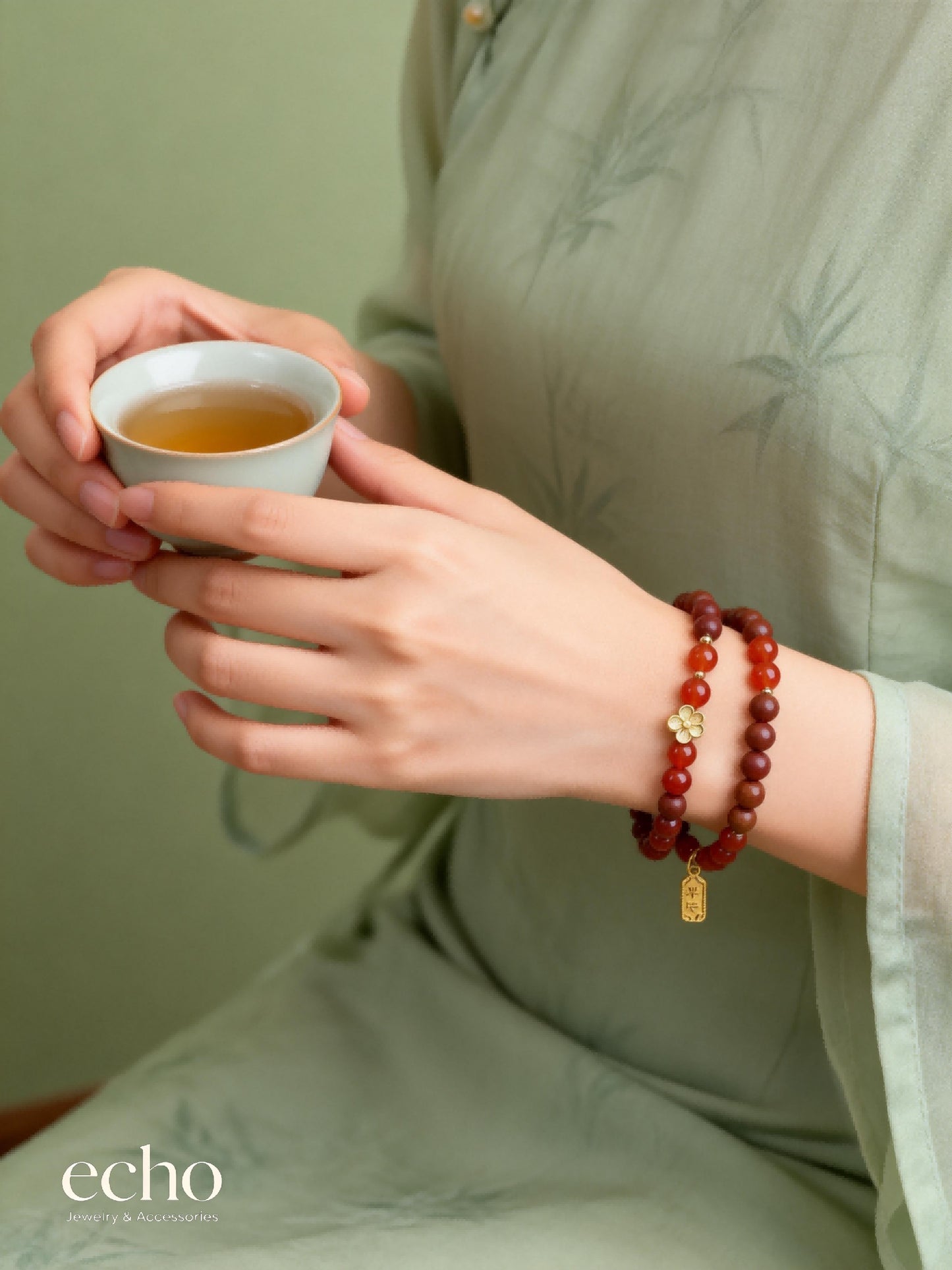 Multi-Gemstone Long Beaded Bracelet • Oriental Chinese Culture