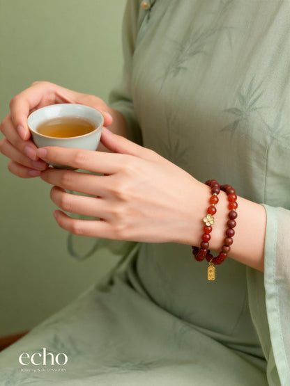 Multi-Gemstone Long Beaded Bracelet • Oriental Chinese Culture