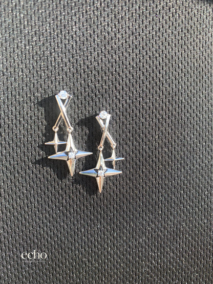New Style Yellow & Silver Tone Diamond Stud Earrings