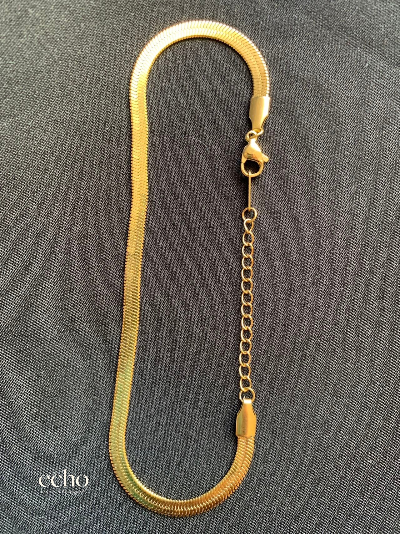 Minimalist Gold Snake Chain Ankle Bracelet