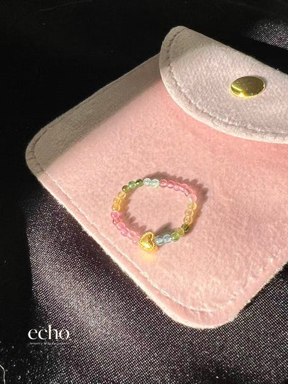 Chinese Cultural Colorful Natural Stone Ring