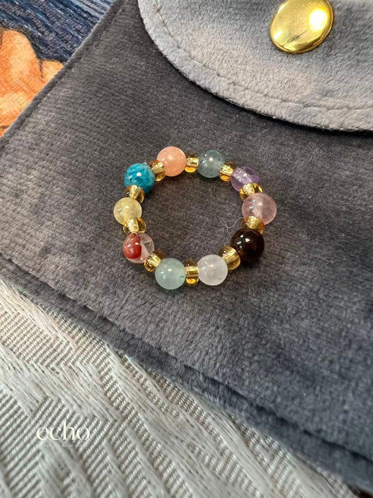 Colorful Natural Stone Ring • Oriental Chinese Style